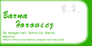 barna horovicz business card